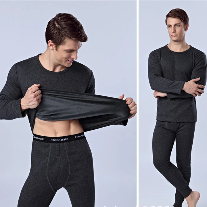 MAN Thermal Suit 95%Cotton 5%Spadans OEM High Quality Classic UnderWear Мужские кроссовки Set Solid Color Slim UnderWear Winter Thermal Custom Длинные Джонс