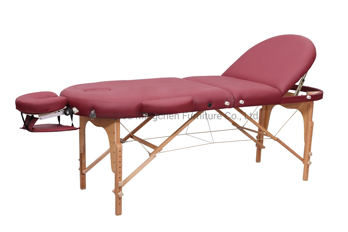 Table de massage pliable ovale à trois sections multifonction avec sac de transport