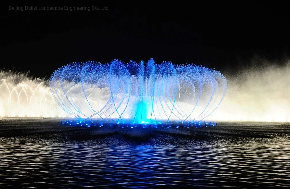 Fontaine d'eau de danse musicale flottante de Big Lake avec lumières DMX512