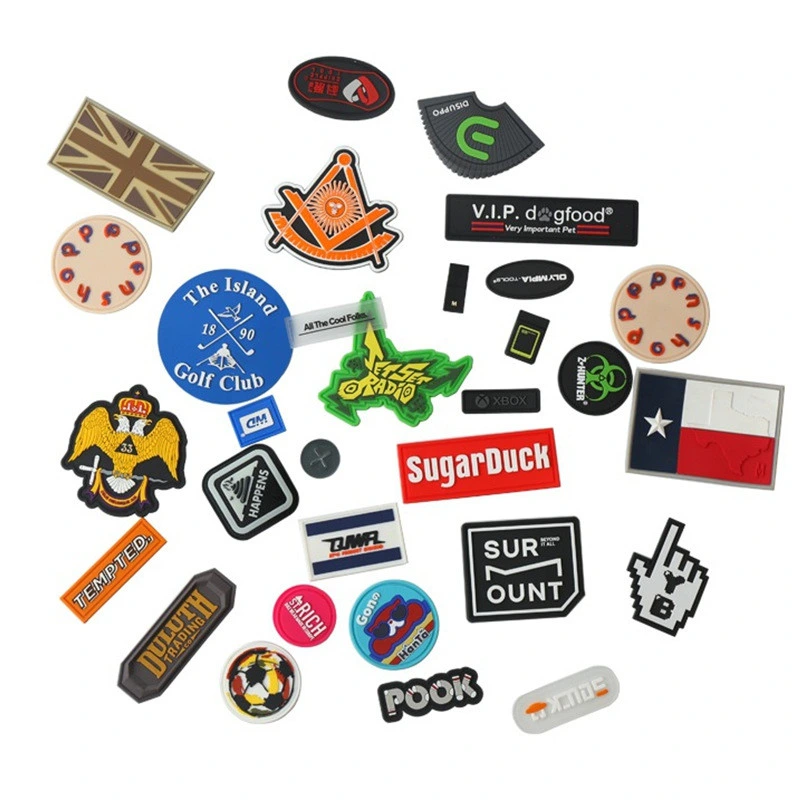 Custom Design Logo 3D Soft PVC Rubber Patch Label Embossed Silicone Badge Garment Accessories for Cloth