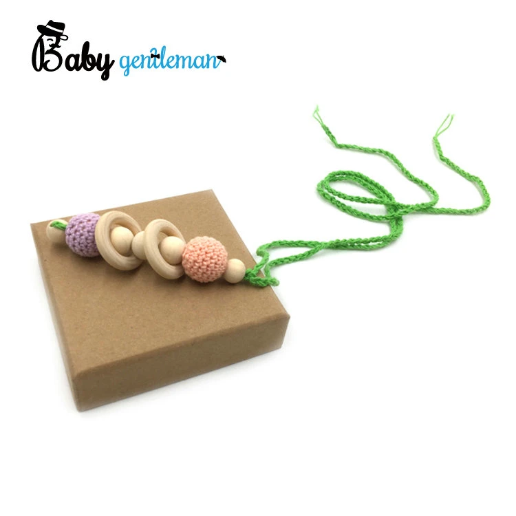 Best Selling Custom Handmade Holz Silikon Schnullerkette Holz Kinder Beißring Baby Beißring Spielzeug Z08267K