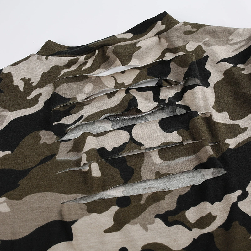 Women Fashion Camouflage Printing Crop Top Sportswear