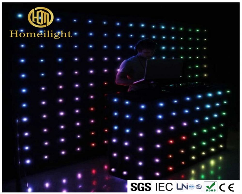 Farbenfrohe Vollfarbe RGB 3 in 1 feuerfeste Samt sternenbeleuchtet Glitzernder LED-Sternvorhang