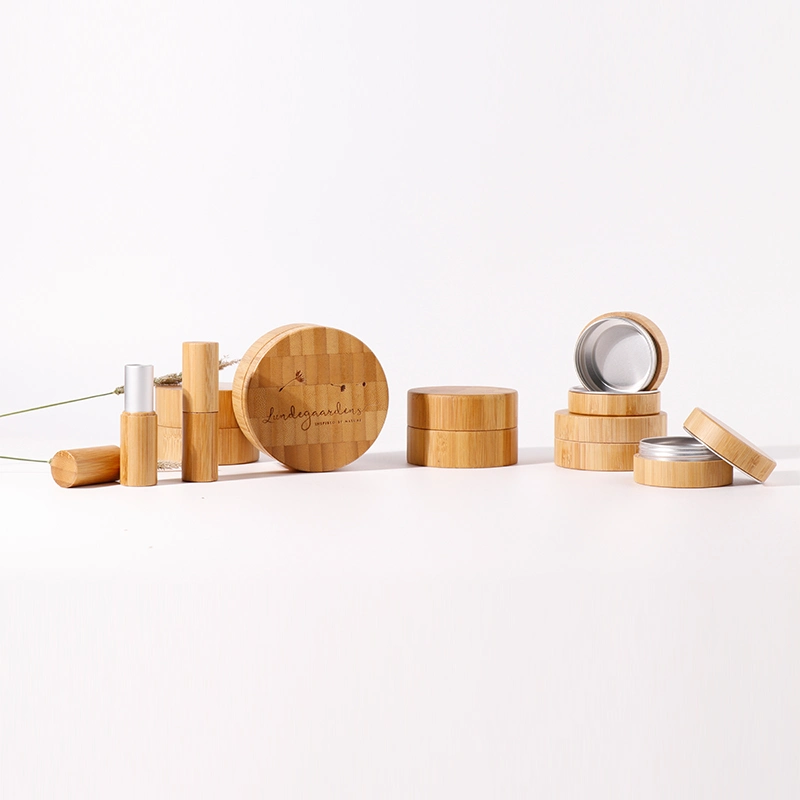 Bamboo Wooden Aluminum Jar Refillable Packaging