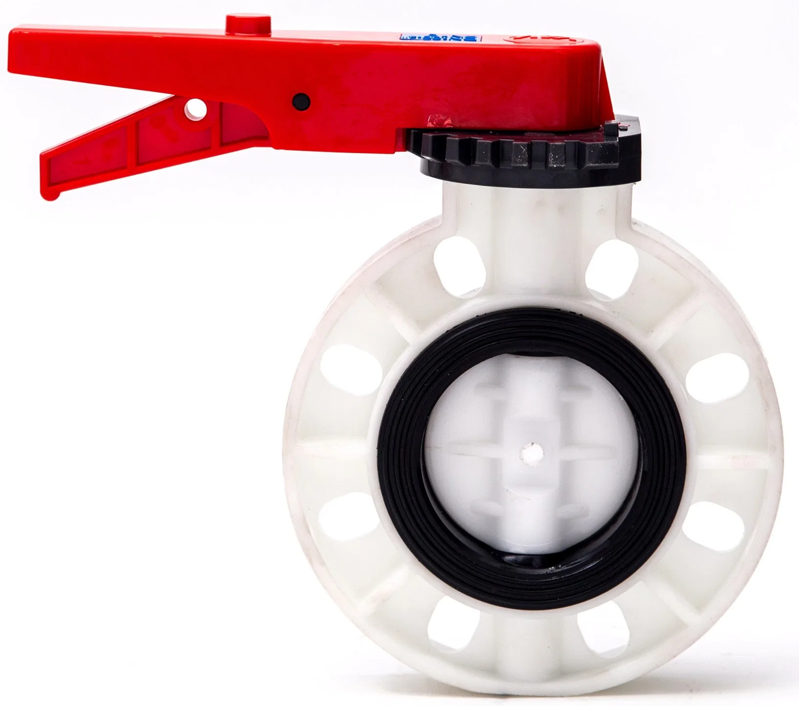 High Quliaty Plastic FPM Rubber Seat Butterfly Valve Split Piece Port Body PVC Wafer Type EPDM Butterfly Valve UPVC Worm Gear Non Actuator Butterfly Valve