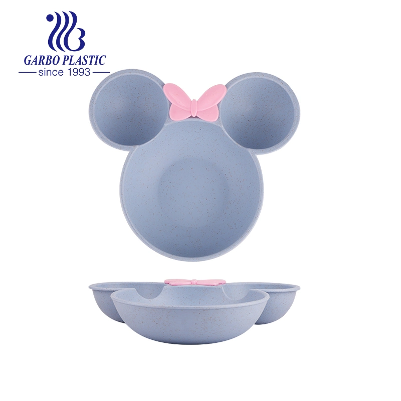 Wholesale Unreakable Unique Shape Colored 5.5inch Plastic Food Storage Plate Lunch Box for Kids Tableware SL17003A