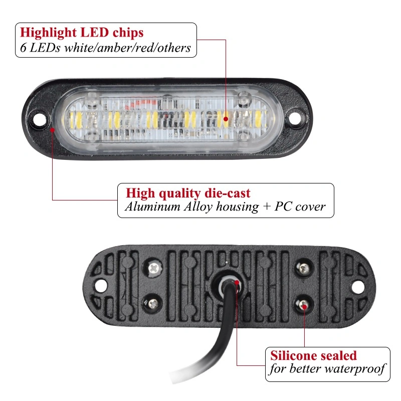 Crek Auto Parts Red ámbar LED marcador lateral de remolque Luz indicadora