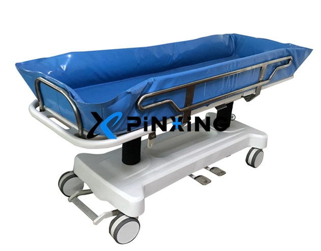 Metal Frame Adjustable Stretcher Hospital Hydraulic Factory Price Durable Shower Trolley with ISO13485