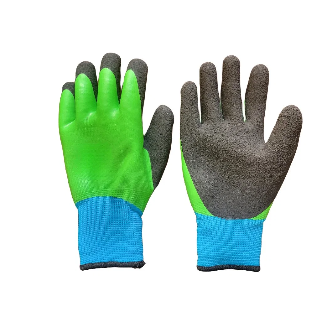 Double Liner Latex Foam Fully Coated Water-Proof Winter Work Glove Rubber Gloves