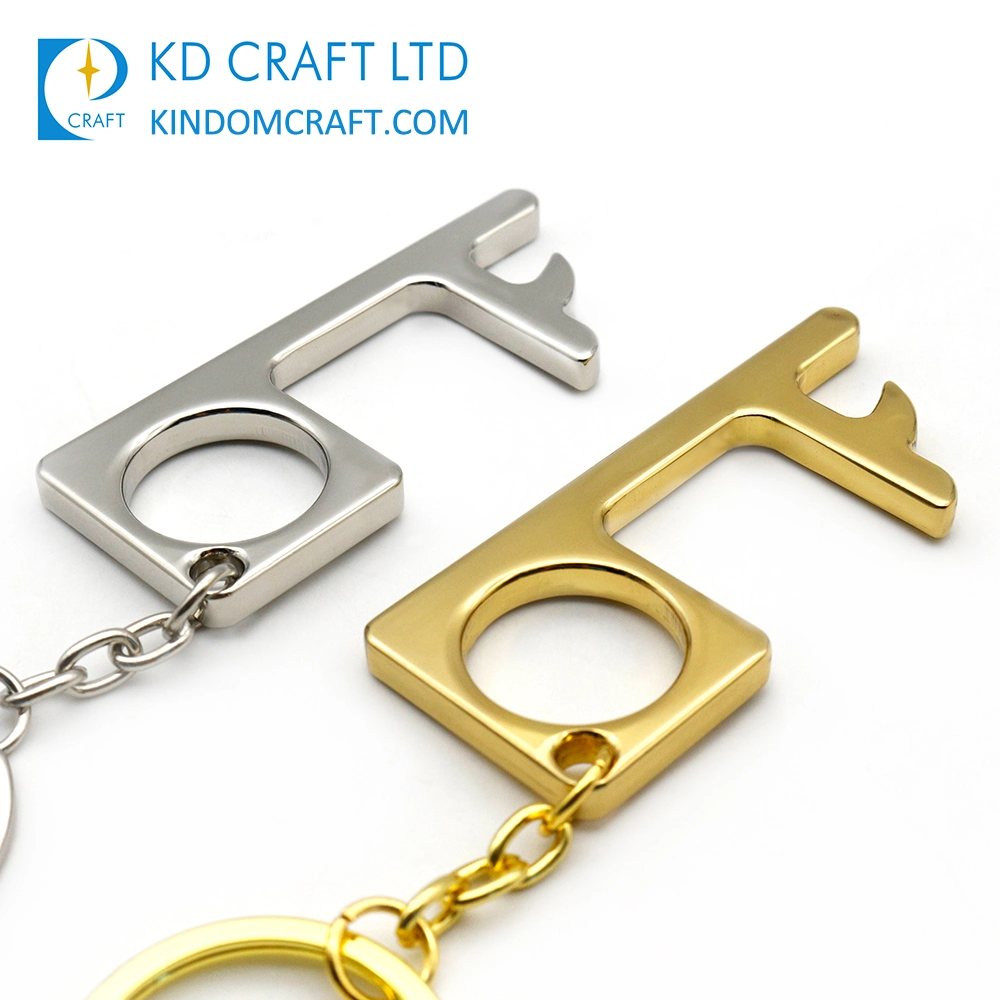 New Design Wholesale/Supplier Hygiene Hand Hygienic Tool Germ Free Hand No Contact Contactless Hands Free Brass Door Opener Keychain