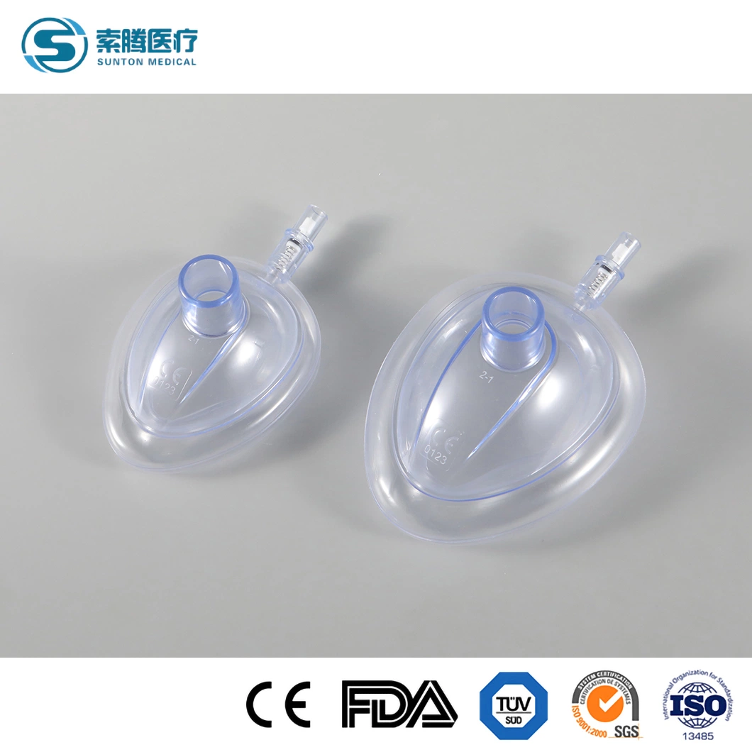 Sunton Anaesthetic Mask China CE FDA PVC Disposable Anesthesia Mask Oxygen Mask Anaesthetic Mask