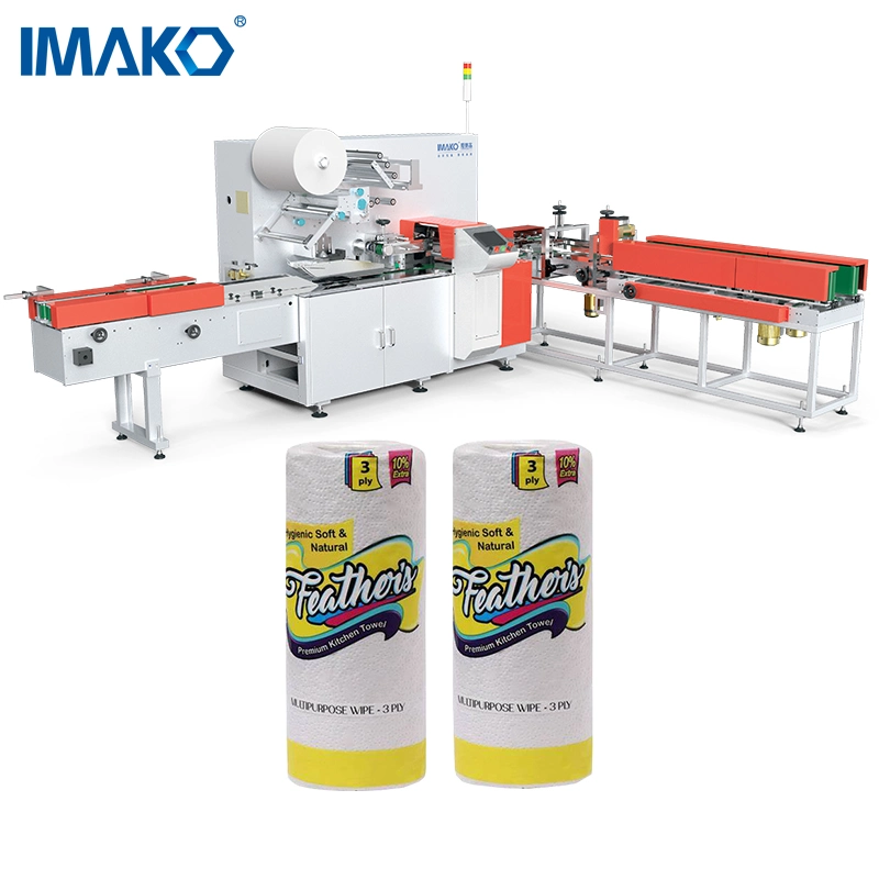 Imako Automatic Easy Control Small Scale Business Idea Making Machinery Bathroom/Kitchen Tissue Roll Production Line Toilet Paper Manufacturing Packing Machine