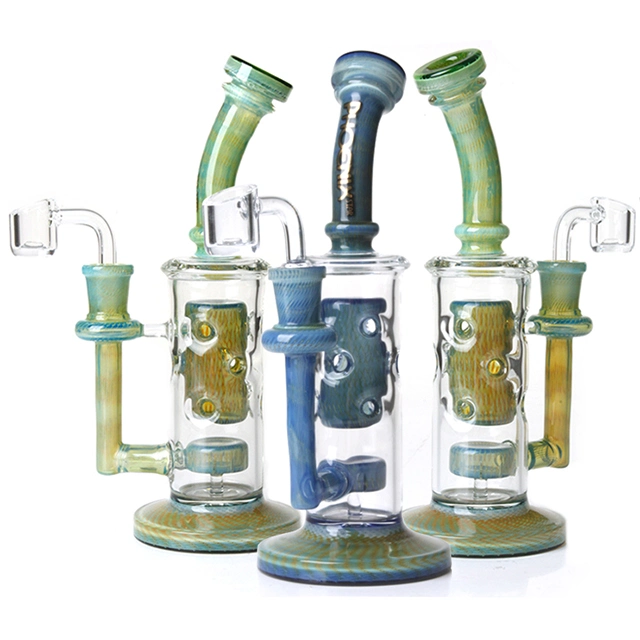 Whloesale Honeycomb Jet Perc Made Smoking Glass Water Pipe with American Northstar Glass Rod Hookah