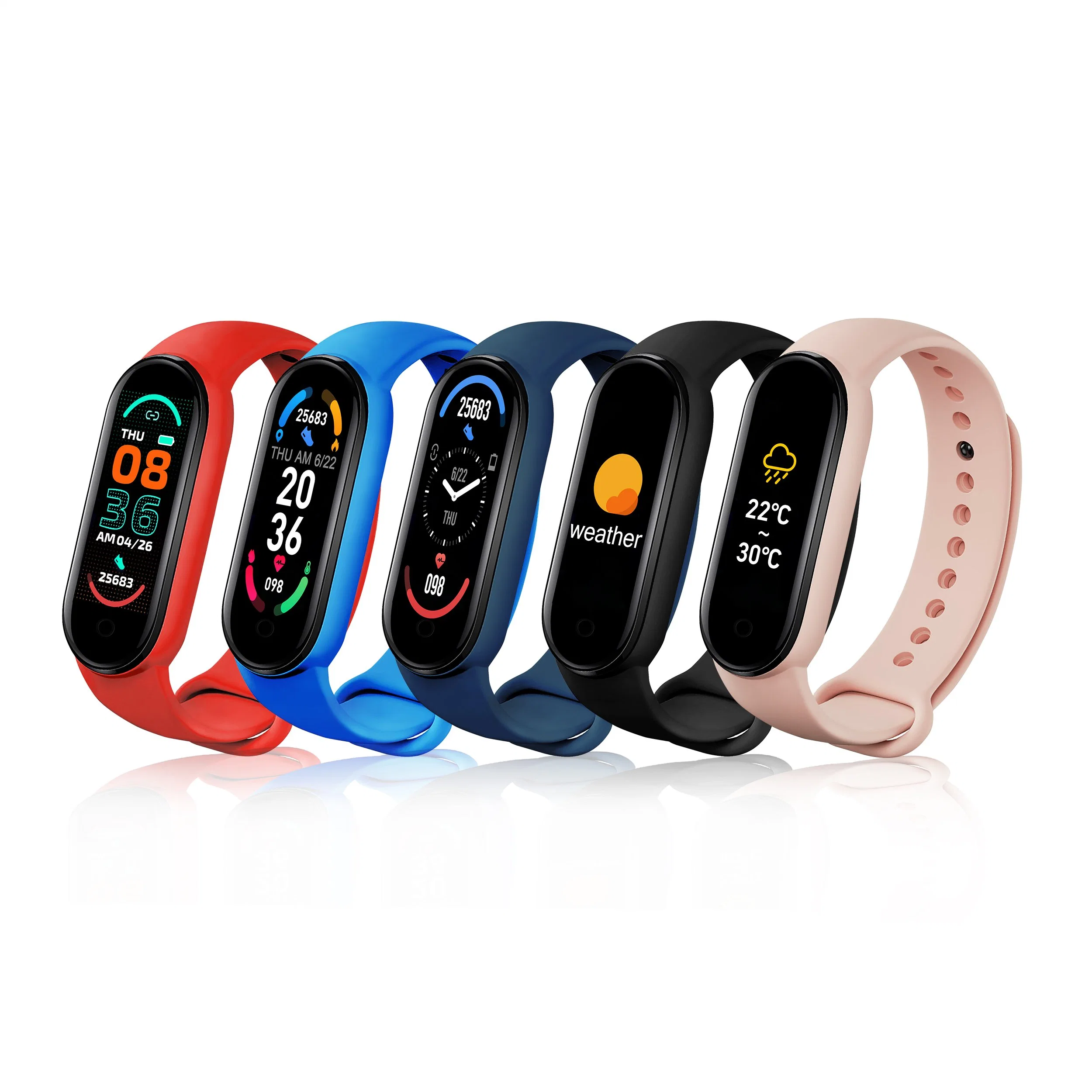 Amazon Hot Selling Smart Watch M6 Лучезапяст Смартчасы M5 Спортивный браслет для измерения артериального давления Фитнес-браслет M6 Smart Band 6