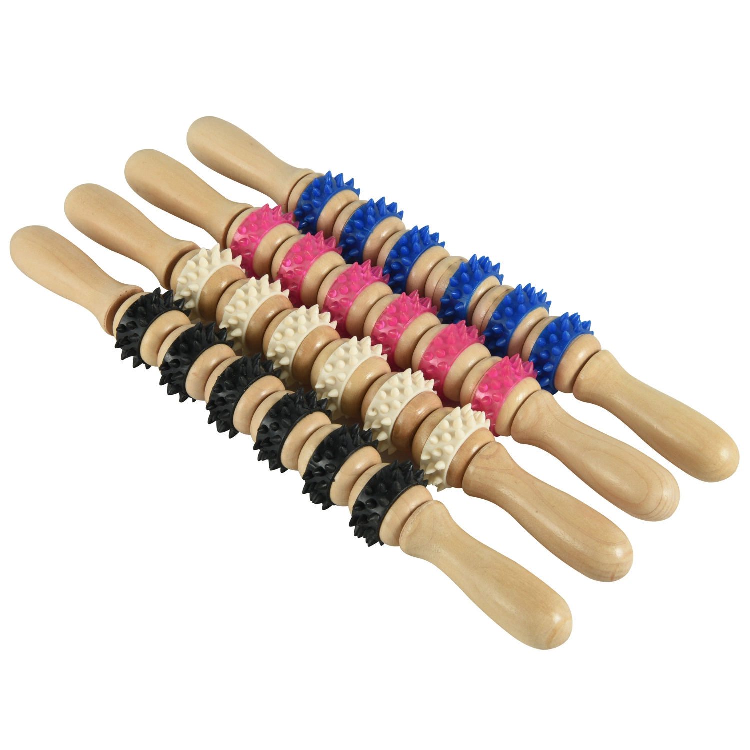 Wooden Massage Handheld Roller Trigger Point Massager Stick Muscle Belly Relief Tools for Anticellulite and Body Sculpting