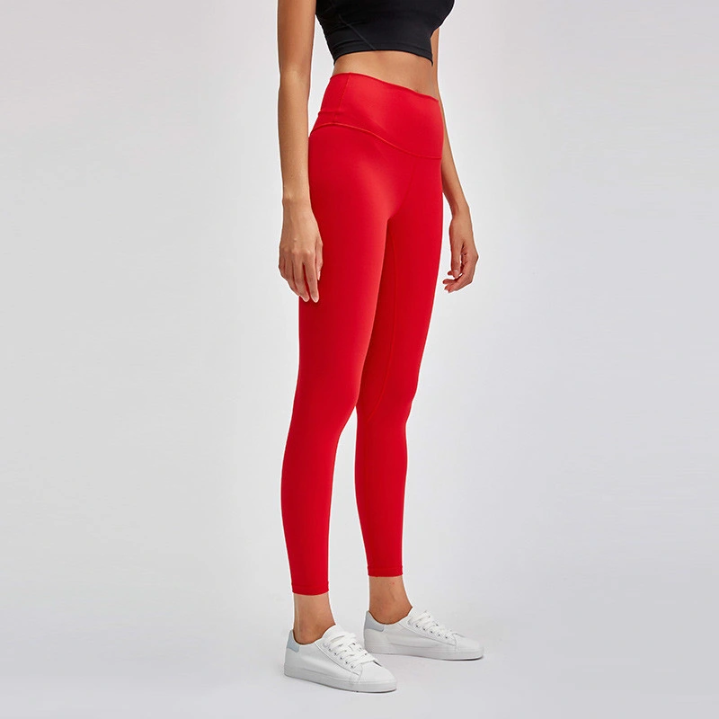 Logo personnalisé Buttery-Soft Naked-Feel Athletic Jambières de remise en forme les femmes extensible Squat preuve Salle de Gym Sport collants Pantalon de Yoga