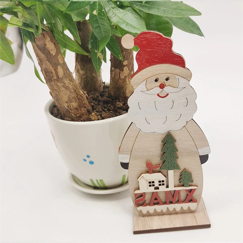 Wood Christmas Ornaments Creative Decoration Craft for Party Table Decor