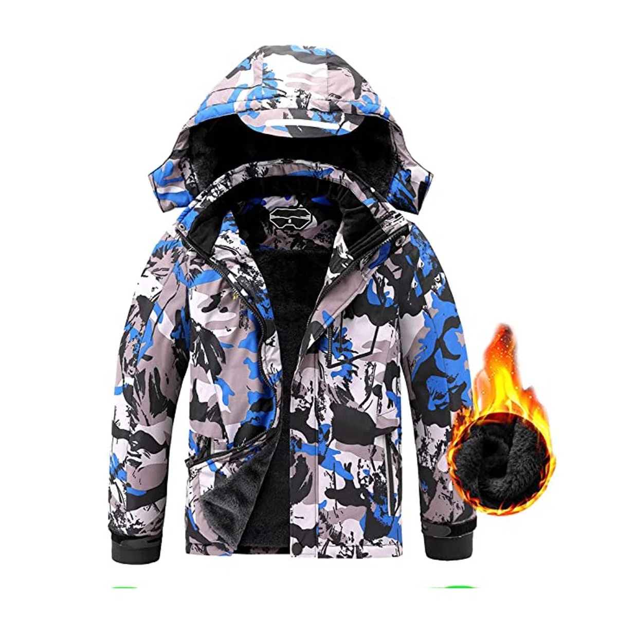 2022 Kids Snowboard Waterproof Ski Jacket Warm Fleece Hoodies Clothes