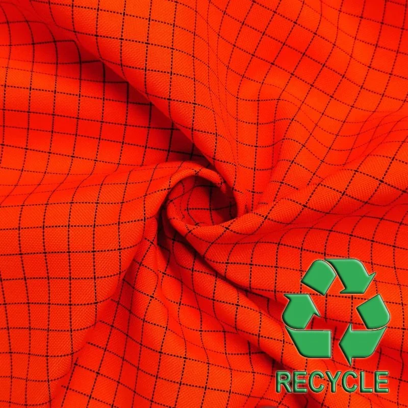 RPET Recycled Environmentally Friendly Polyester Anti-Static Fabric, Containing Conductive Fibers