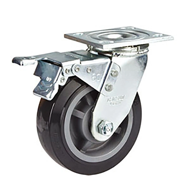6 Inches Heavy Duty Rotating Swivel Caster with PU Wheel (Stainless steel)
