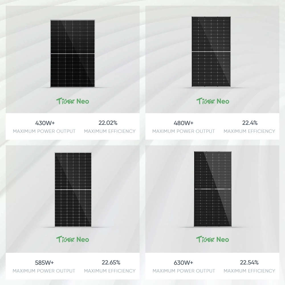 Jinko Módulo PV Fotovoltaico Neo Zonnepanelen Tiger 415W 480W 585W 630W de paneles solares de silicio monocristalino