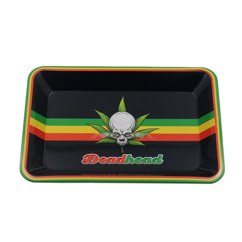 Wholesale Cheap 420 Herb Smoking White Rolling Tray Tin Tobacco Silver Weed Smoke Rolling Tray with Grinder