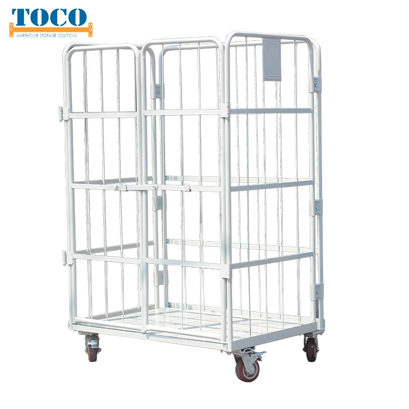 Heavy Duty 4 Sided Mini Logistic Trolley with Door for Carton Storage