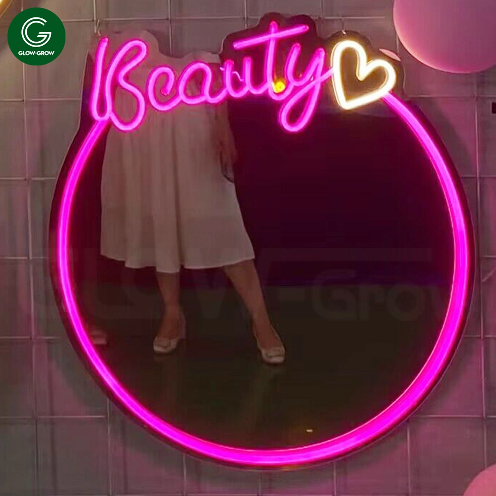 Привет, великолепный свет Heart Mirror Neon Sign Custom LED Night Light Для дома Свадьба стены Shopping Mall мероприятия украшение