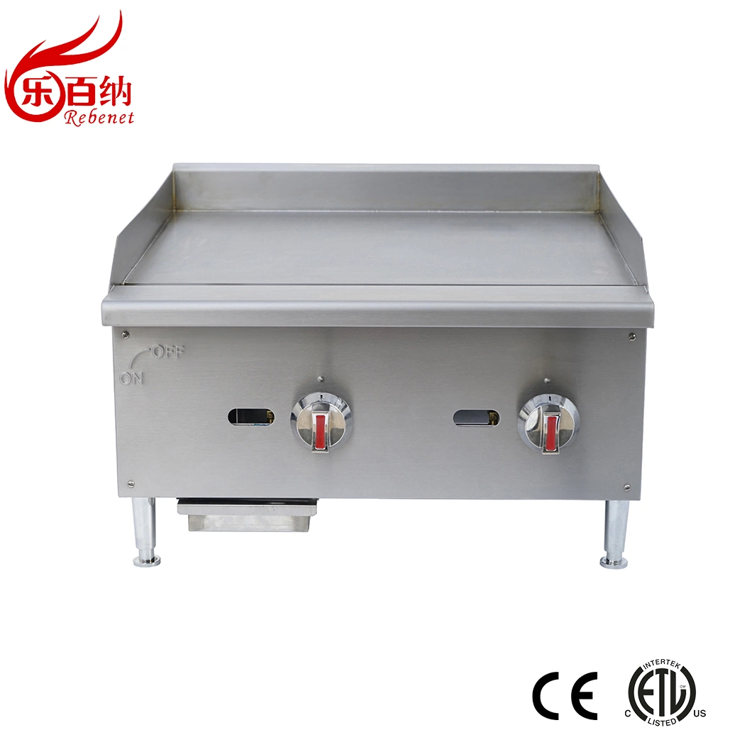 Equipo de Cocina Comercial 24 pulgadas Countertop Control Manual Gas Top Flat Burger Grill Griddle (EGG24S)