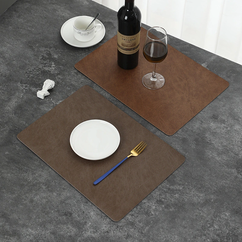 Customized Leather Waterproof Non-Slip Placemats for Dining Table