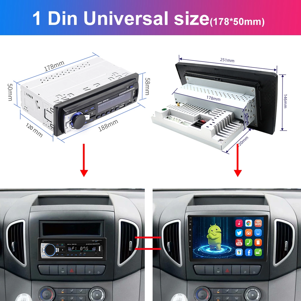 Double DIN universel de l'autoradio 9pouce Android 1DIN Lecteur de DVD avec écran tactile Carplay Bt FM lecteur vidéo de voiture