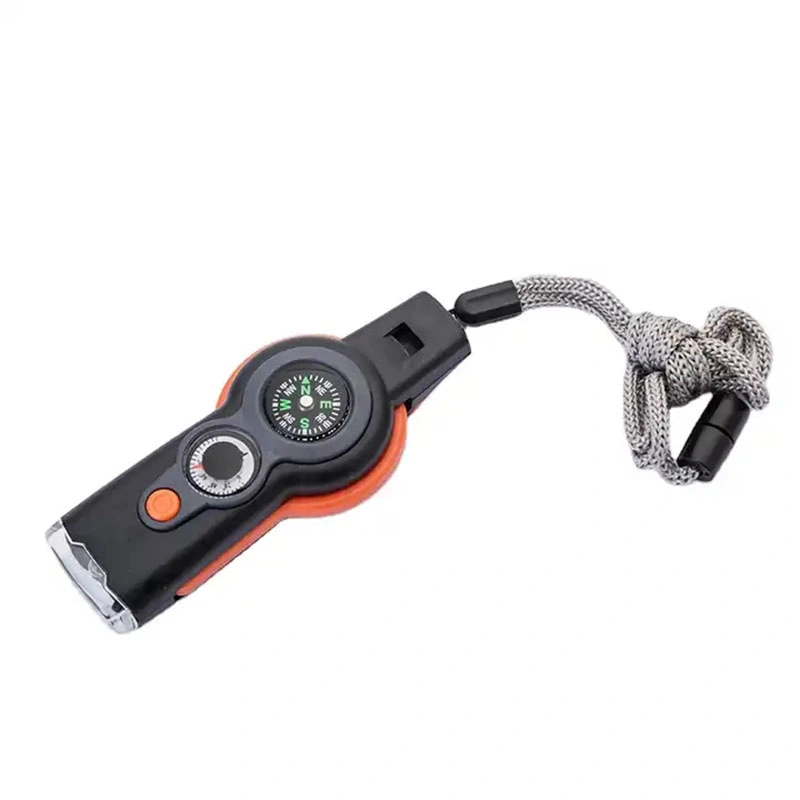4 in 1 Multifunctional Keychain Compass 20mm Whistle for Outdoor Sports