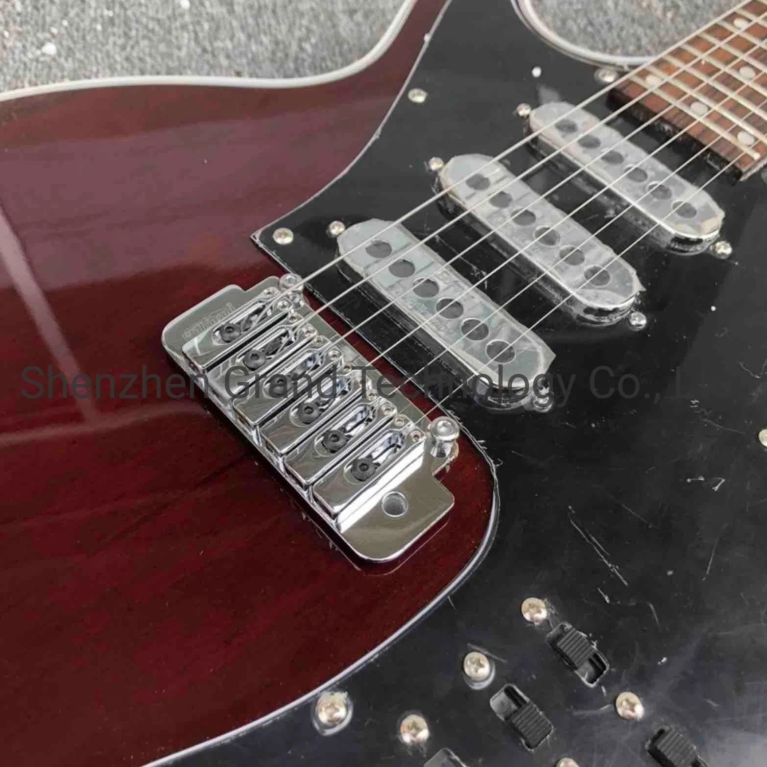 CUSTOM BM01 براين ماي كهربائية الجيتار مع بلاك بيكيفر 3 Pickups Tremolo Bridge 24 Frets في لون أحمر النبيذ