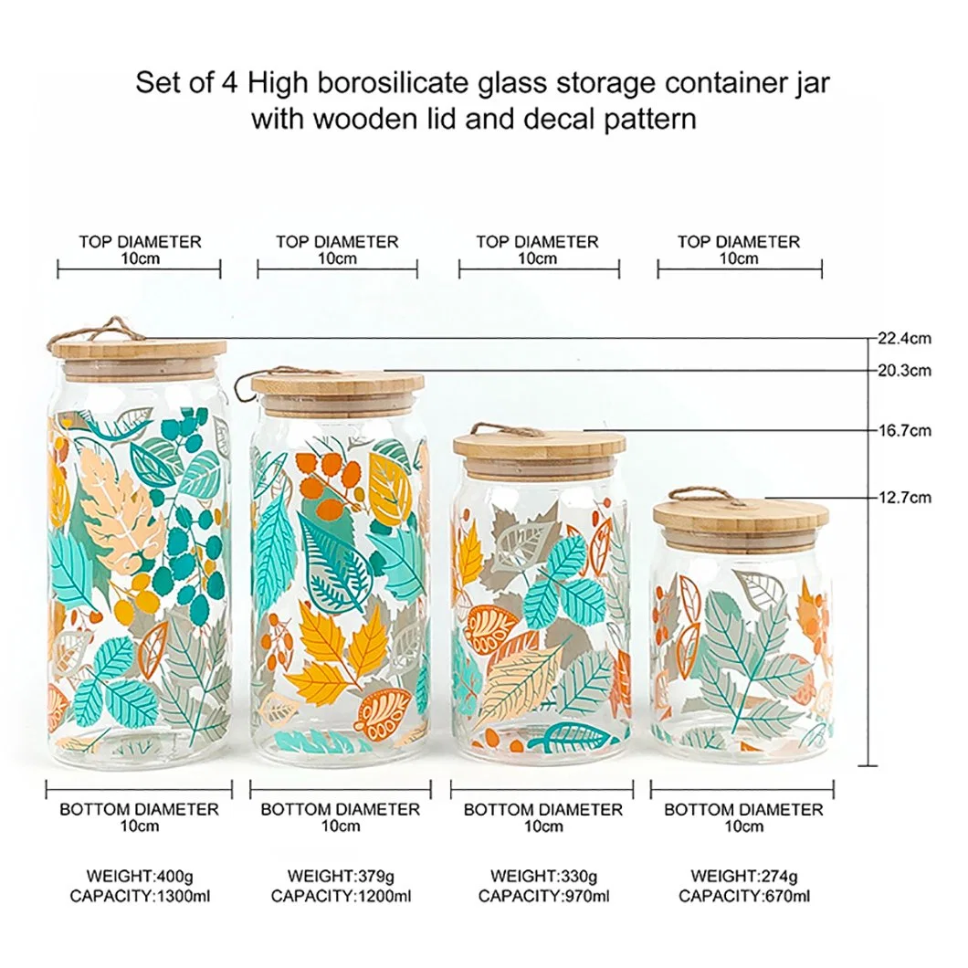 5%off Wholesale/Supplier Custom High Borosilicate Glass Sealed Tank Acacia Wooden Lid Tea Canister Transparent Glass Storage Tank/Jar Candy Jar