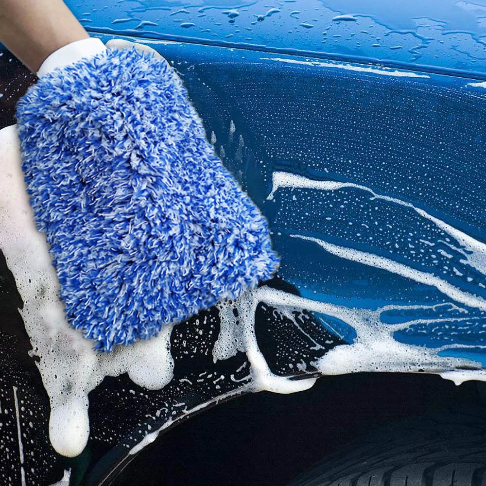 High Absorbent Microfiber Car Wash Mitt Soft Double Side Car Cleaning Detailing Glove