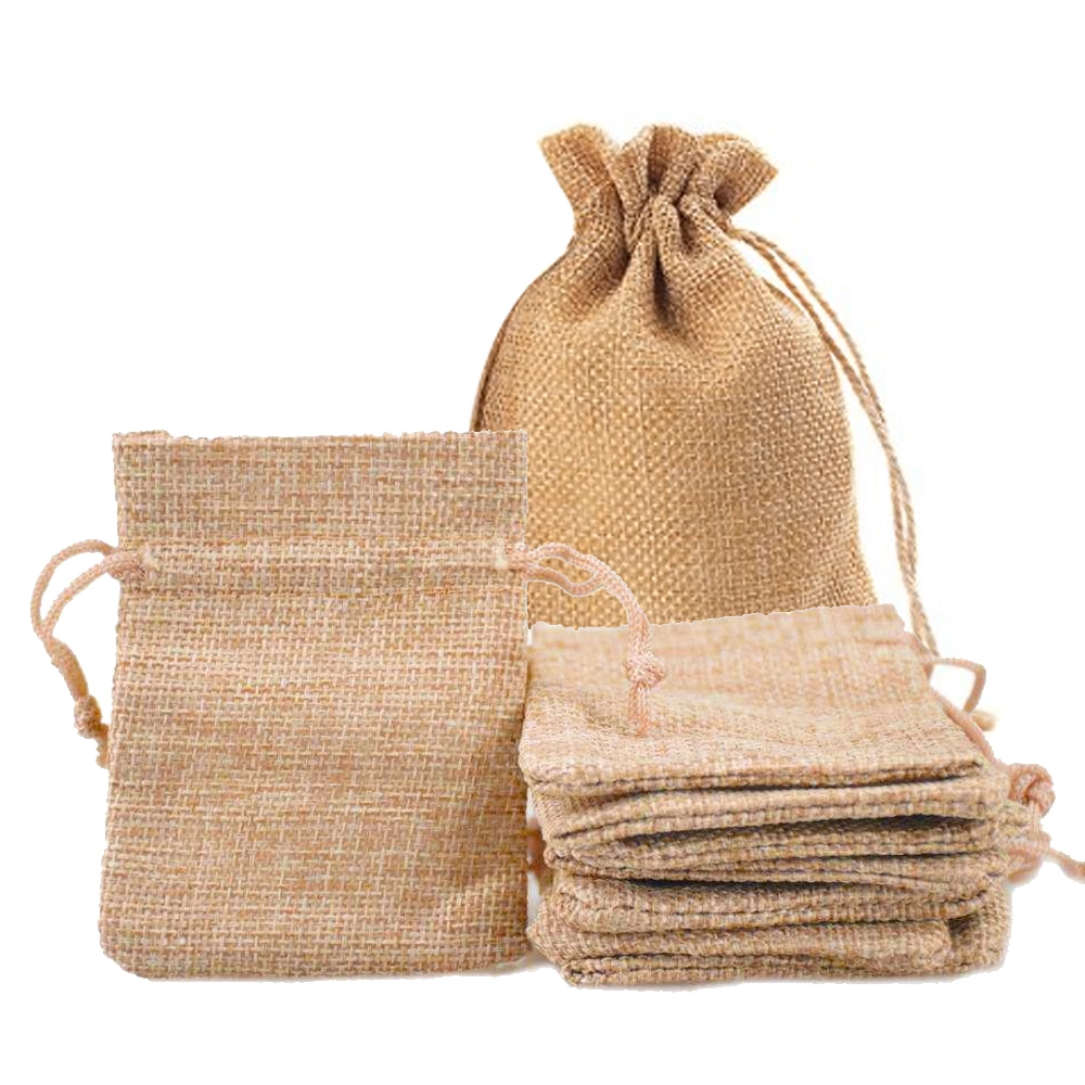 Top-Qualität Portable Custom Eco Friendly Shopping Bag Print Klein Jute Pouch Schmuck Jute Coffee Bag Mit Kordelzug Wiederverwendbare Jute Staub Tasche