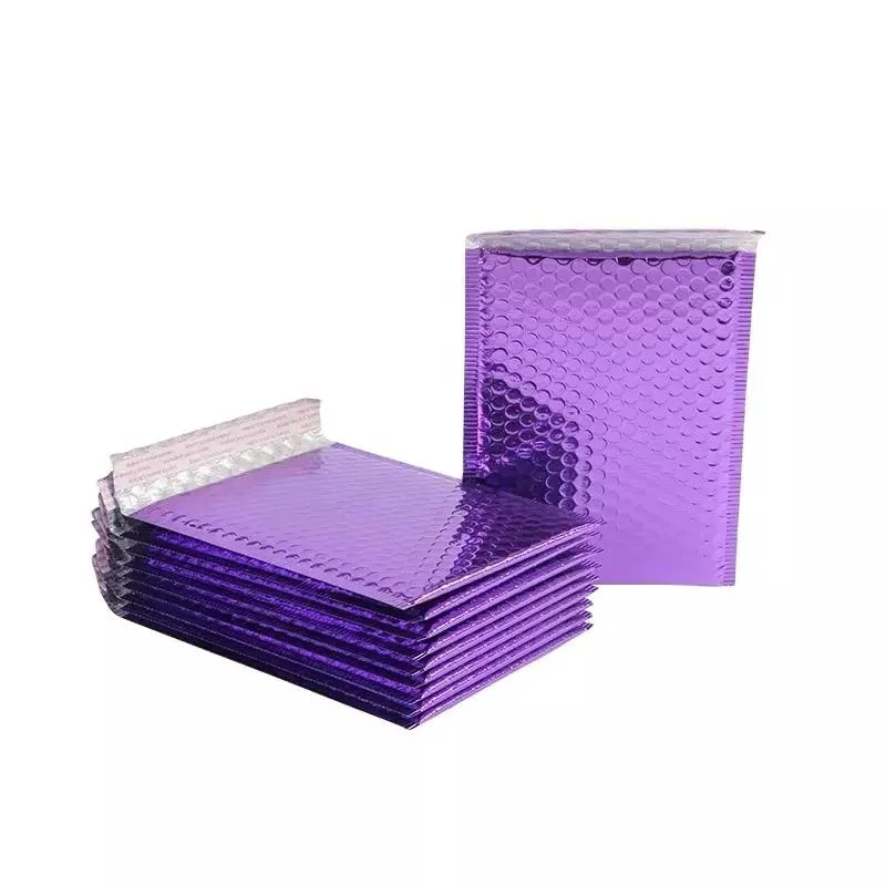 Bubble Mailer Bubble Envelope Custom Logo Shipping Envelope 6*8 Inch Waterproof Purple Aluminized Film Padded Envelope