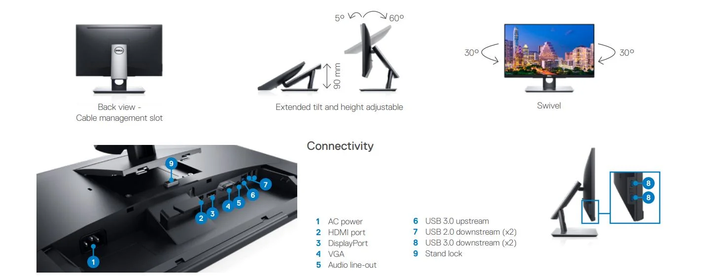 صُنع في الصين الشاشة طراز P2418ht من Dell مقاس 23.8 بوصة التي يبلغ حجمها 10 نقاط المس Computer Server (خادم الكمبيوتر)