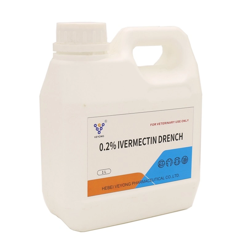 Top-Qualität Ivermectin Oral Solution Drench 0,2% 0,08% 0,8% mit GMP für Tiergebrauch Tierzucht Afrika Asien Ziege Schafe Kamele Pferdekuh