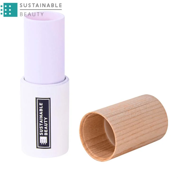 Mini Unique Golden 30 Ml Empty Hard Maple Wood Screw Closure ABS Plastic Stick Tube Cream Foundation Packaging