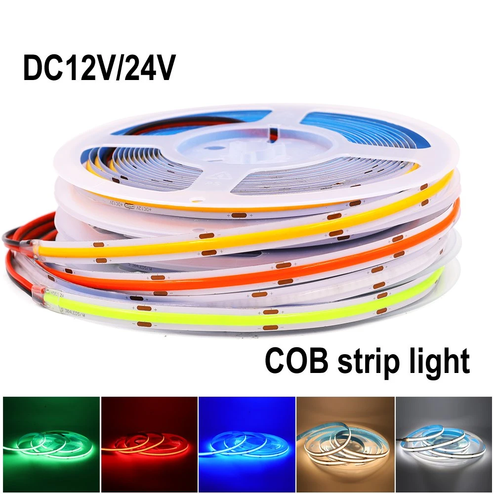 5m/Roll High Density DOT Free LED COB LED Lights Strip 480 LED/M 10W/M 10mm Width 2oz Dual Side PCB Ra>90 100lm/W 2700K-6500K