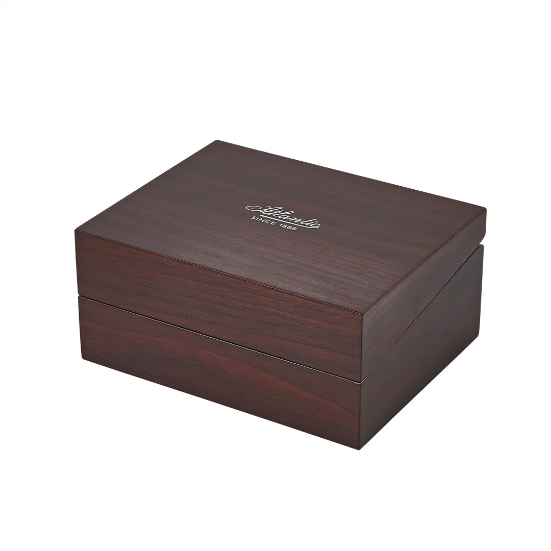 Custom Logo Single Watch Display Gift Box Luxury Solid Wooden Wristwatch Box