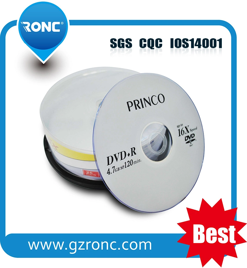 Free Sample Princo 16X DVD-R Disc Wholesale/Supplier Blank CD DVD