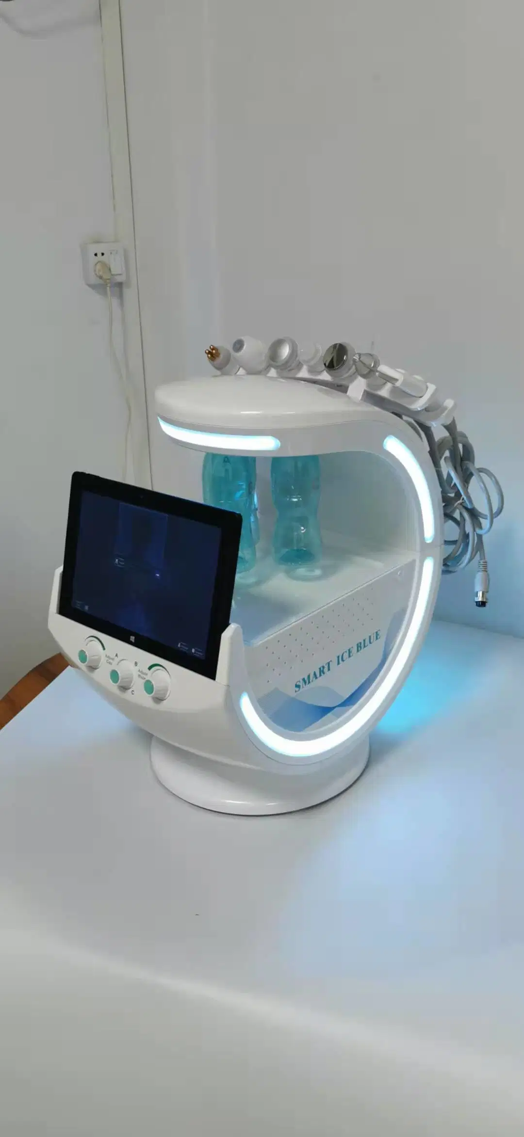 Smart Ice Blue Hydra Beauty Facial Machine RF Aqua Skin Analysis Skin Blade Equipment
