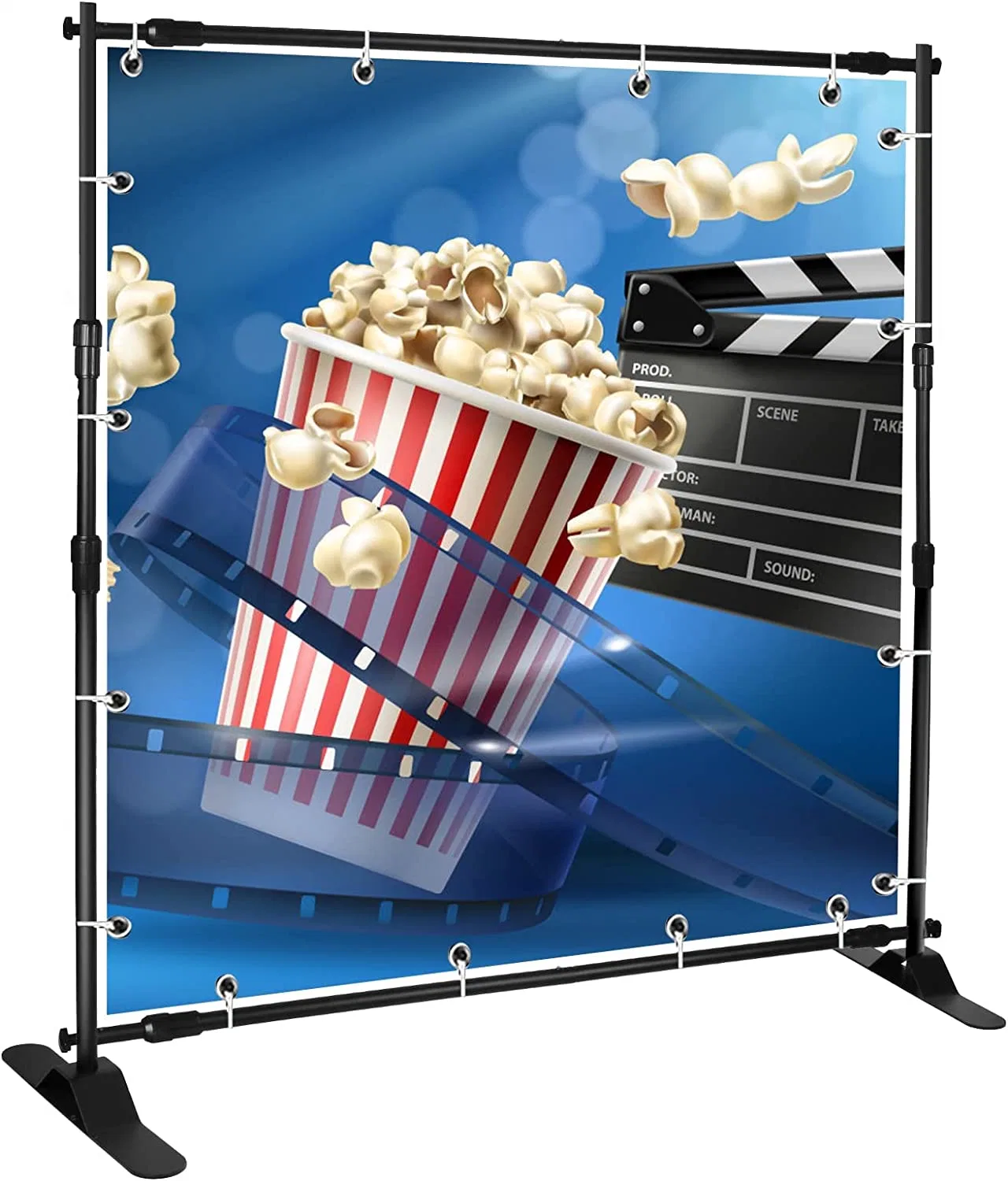 Telescopic Advertising Backdrop Promotion Fabric Large Format Display Stand