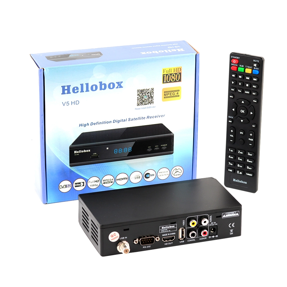 Hellobox original 8 DVB-S2 S2X T2 H. 265 WiFi integrado Auto clave Powervu Biss Am Newcam Mgcam receptor satelital Decodificador.