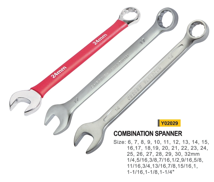 Y02029 Chrome Vanadium Steel Metric Mechanics Hand Tools Combination Spanner Wrench