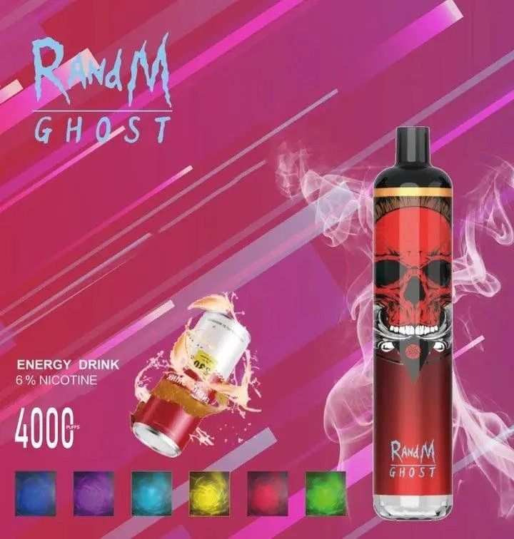 Os mais recentes R&amp;M Randm Ghost 4000 Puffs descartáveis, prontos para envio de fábrica Vape 8 ml cigarro electrónico personalizado Sair fumar