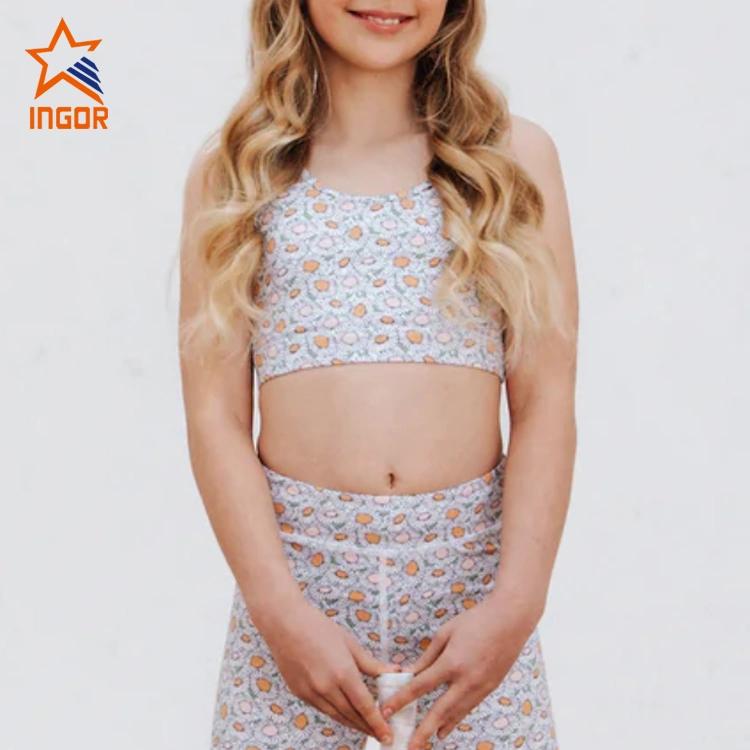 Ingor Sportswear Kids Active Wear with Breathable and Quick Children Swimwear Kids Sports Crop Top