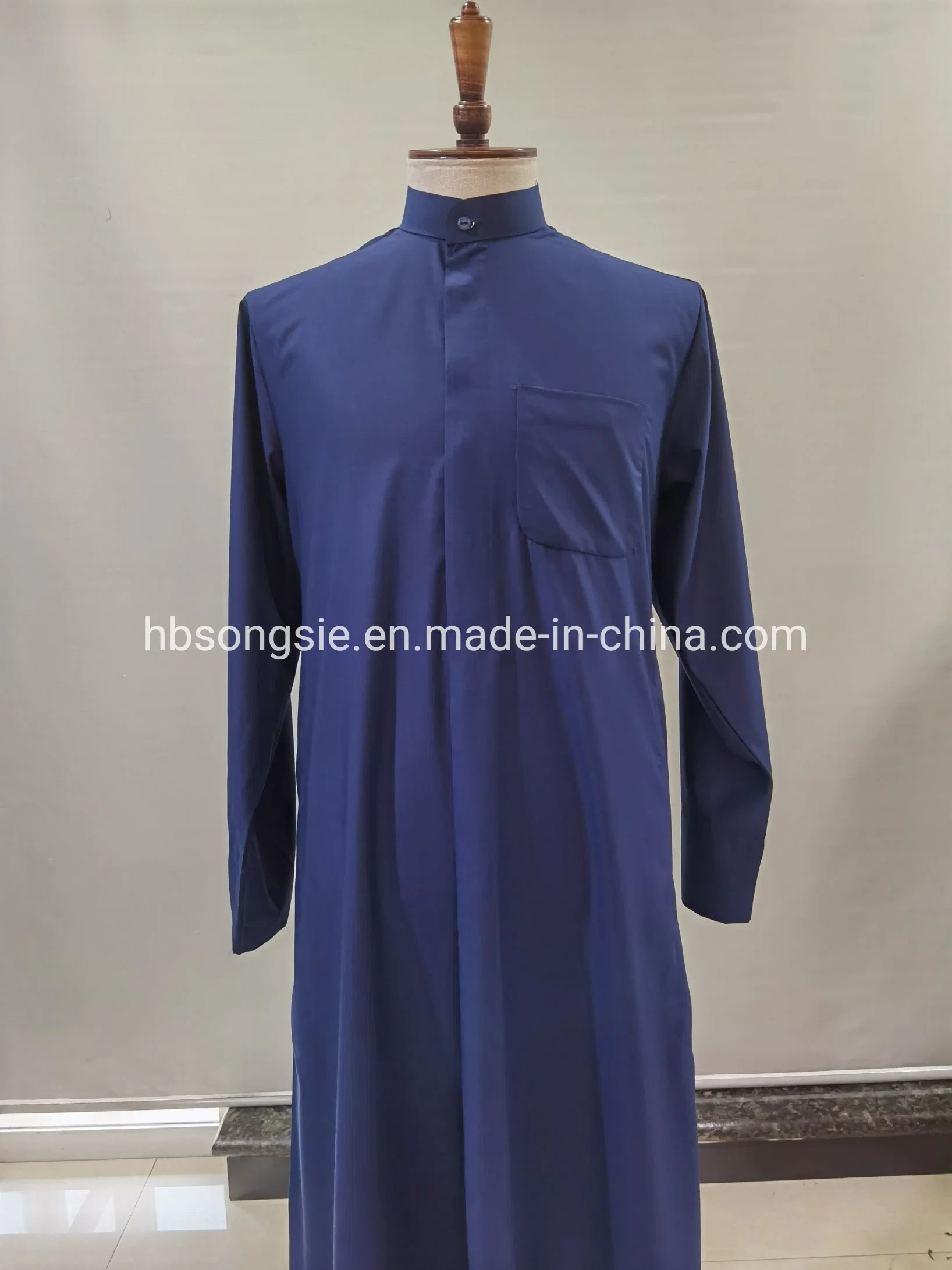 Stand Collar Muslim Dress for Men Dubai Abaya for Adult